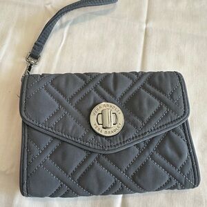 Vera Bradley Charcoal Quilted Wristlet